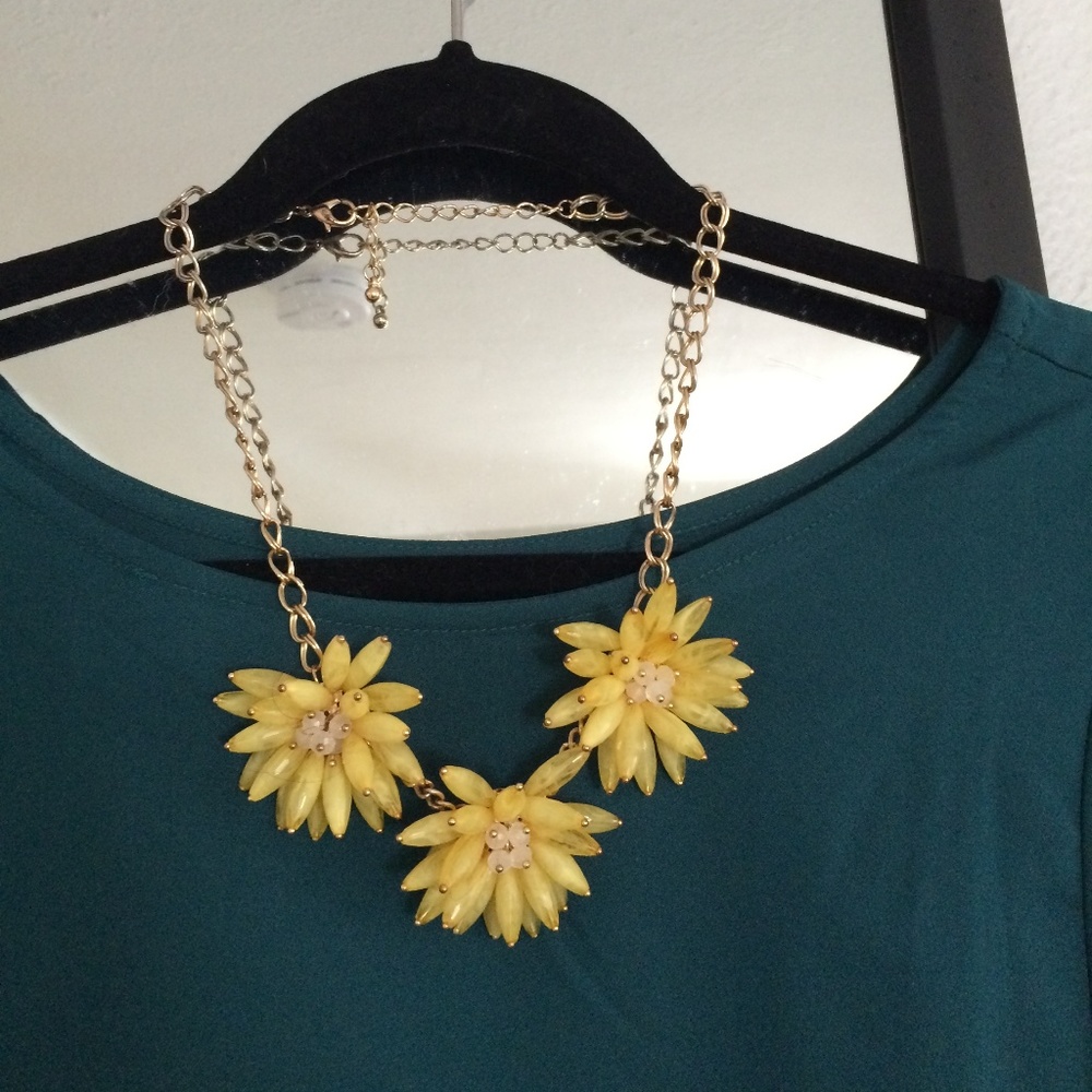Yellow Flower Statement Necklace - image 1